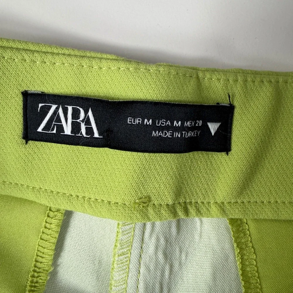 ZARA Skort Women Medium Green Mini Skirt Shorts Chic Minimalist Streetwear - Picture 4 of 9